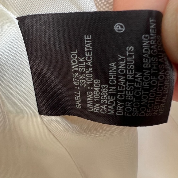 Tahari wool & silk cream jacket black skirt size 12 - Picture 15 of 16